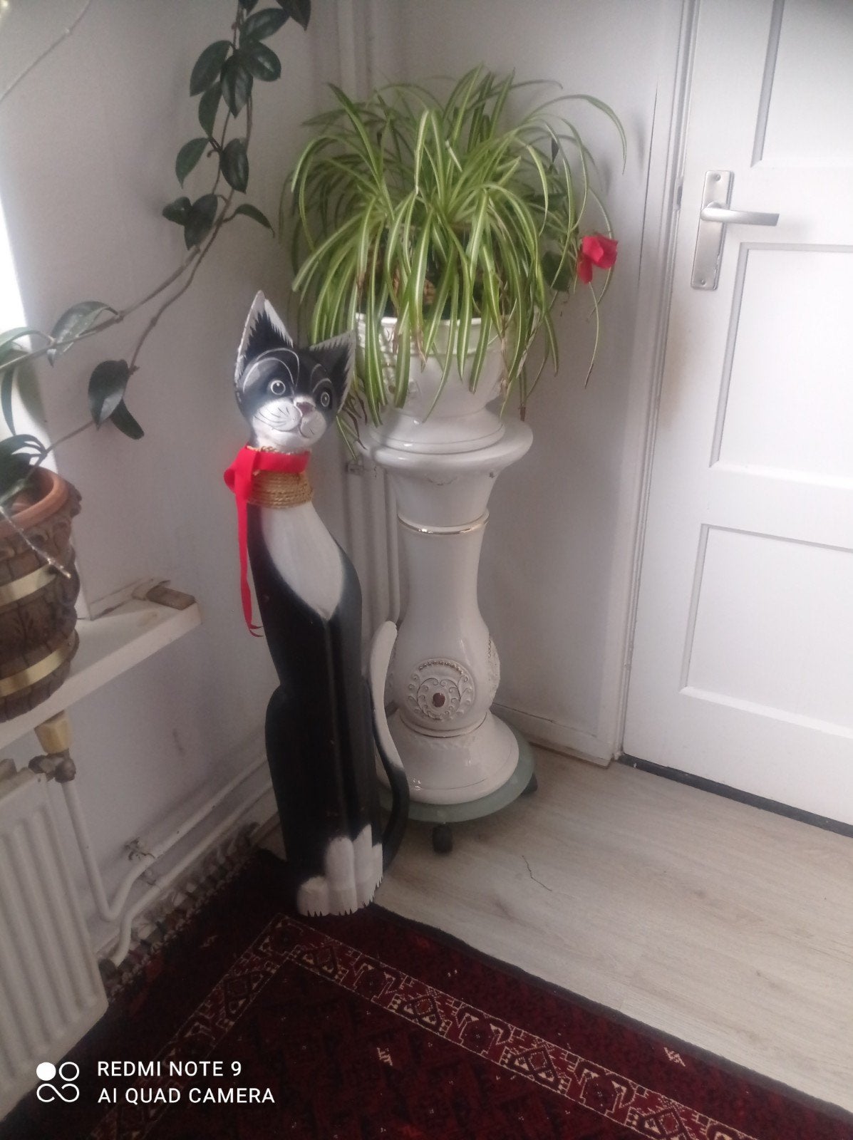 Vintage wood hout decoratie kat hoogte 84 CM, Ophalen of Verzenden