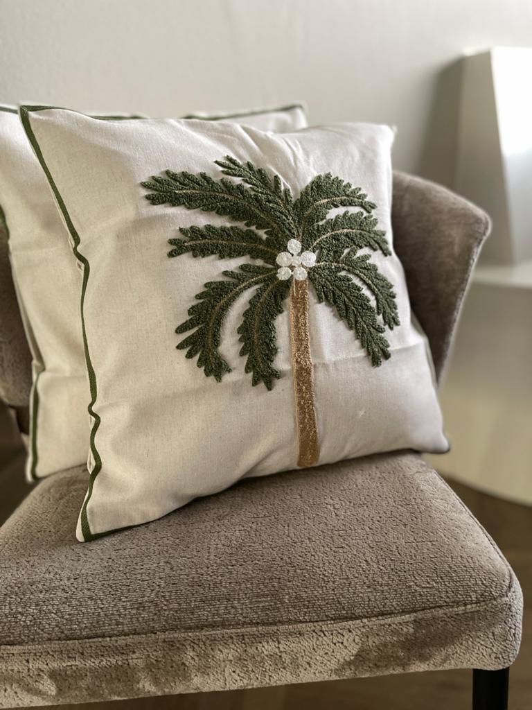 HANDGEWEVEN Palmboom Kussenhoezen van Ibiza, Huis en Inrichting, Verzenden, Nieuw, Vierkant