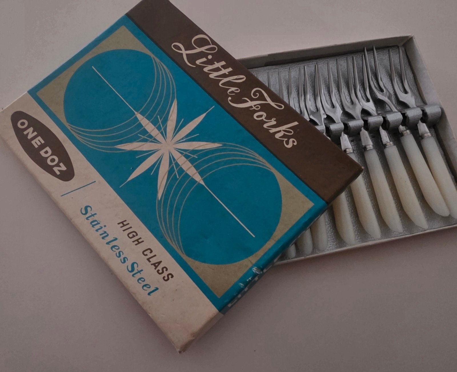 12 little vintage forks voor tapasgerechtjes, Bestekset, Overige typen, Nieuw, Ophalen of Verzenden