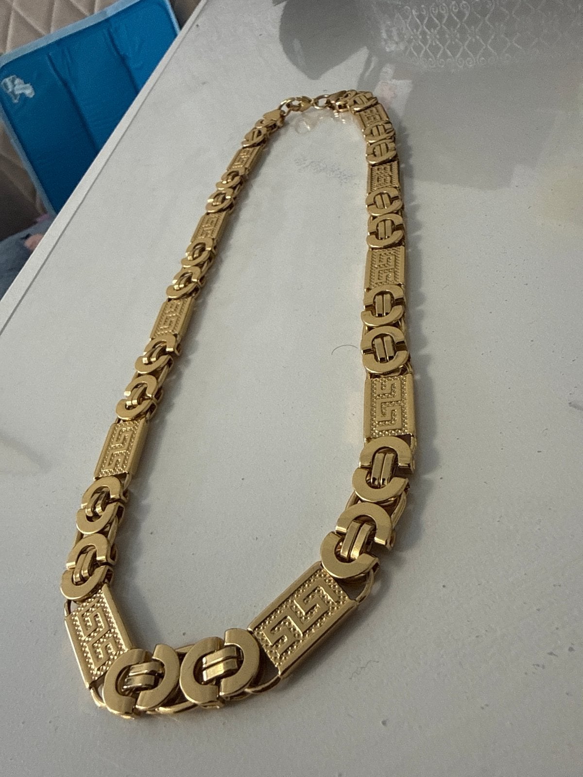 Gouden ketting met uniek patroon, Ophalen, Zo goed als nieuw, Goud
