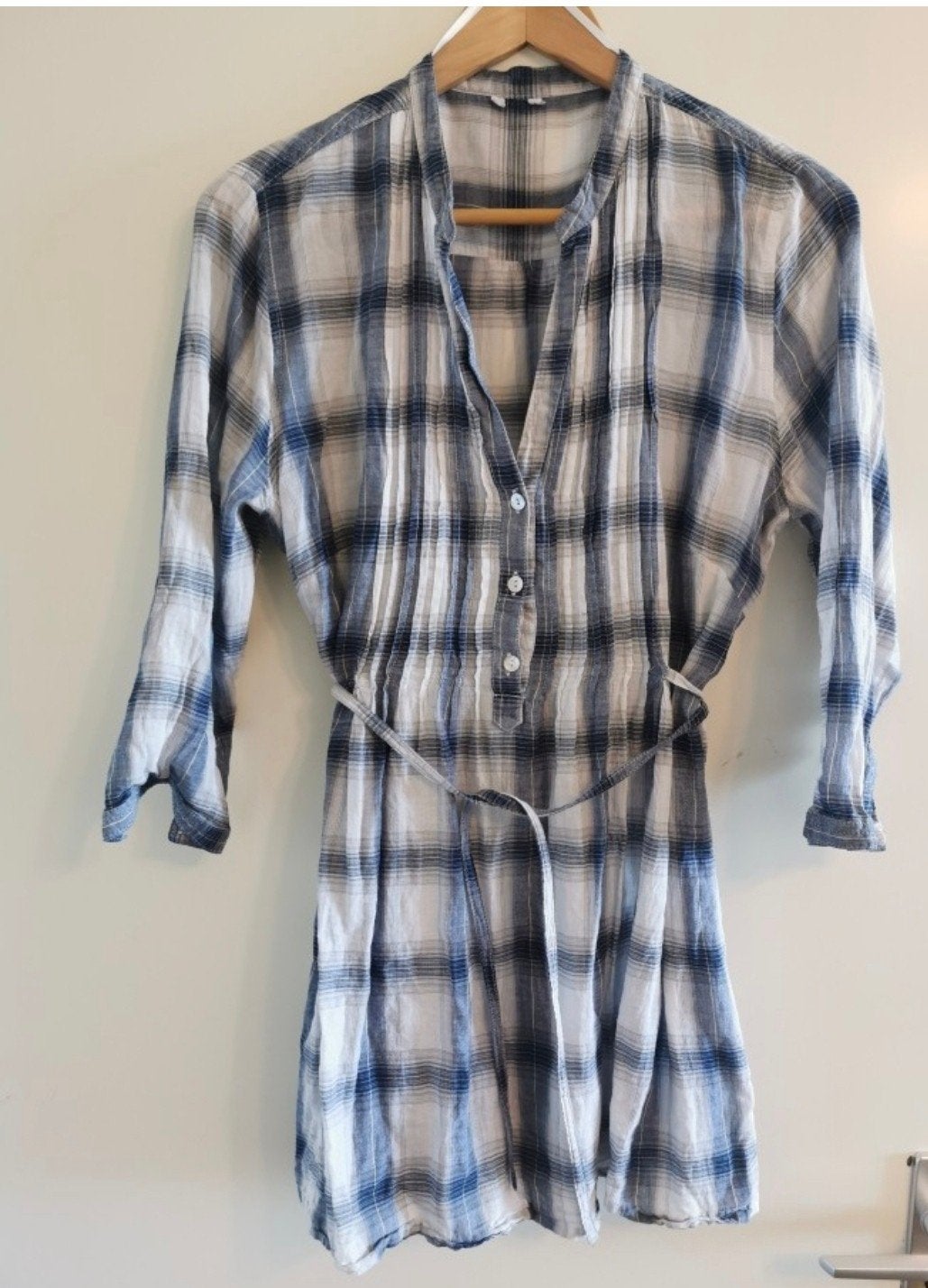 Blauw wit geruite blouse lang zgan mt XL ruit tuniek Hema
Va, Ophalen of Verzenden, Zo goed als nieuw, Maat 46/48 (XL) of groter