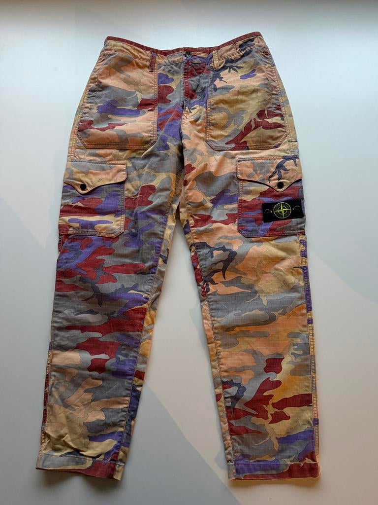 Stone Island Cargo Camo Pants XL, Ophalen of Verzenden, Zo goed als nieuw, Maat 56/58 (XL), Zwart