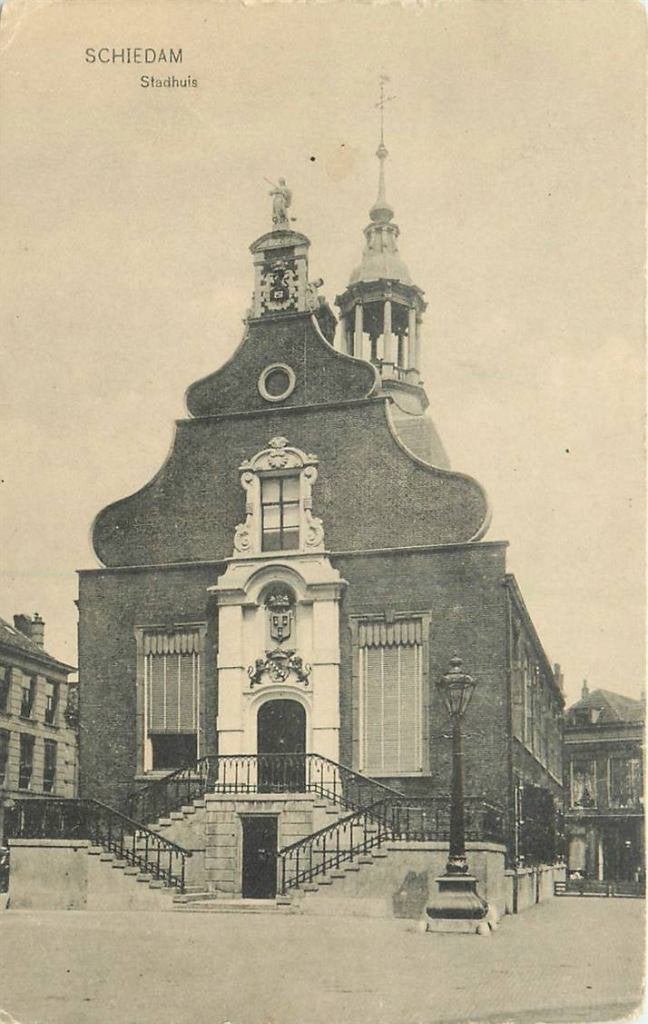 388-532-043 Schiedam Stadhuis, Verzenden, Voor 1920, Zuid-Holland