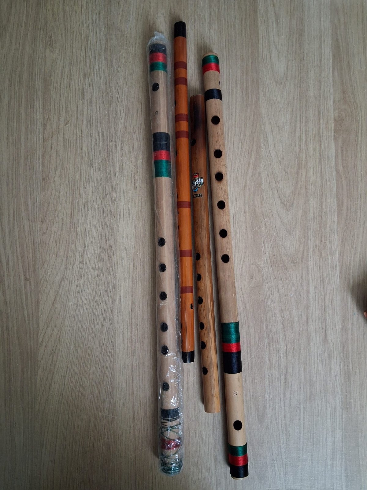 Set van 5 Indiase bamboe fluiten (Bansuri), Ophalen, Gebruikt, Houtblazer