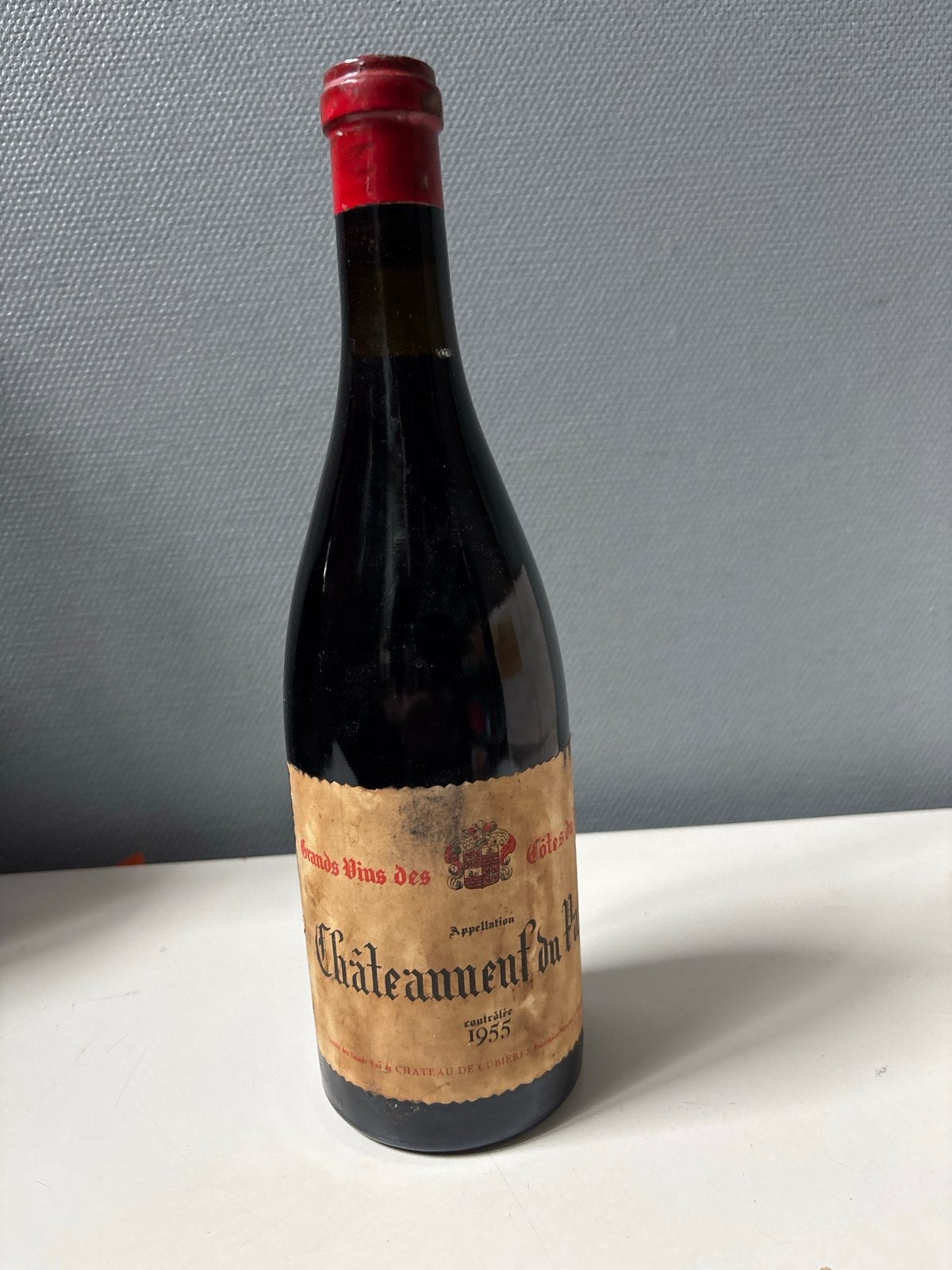 Châteauneuf du Pape 1955 - Zeldzame Rode Wijn, Verzamelen, Gebruikt, Frankrijk, Ophalen of Verzenden, Rode wijn