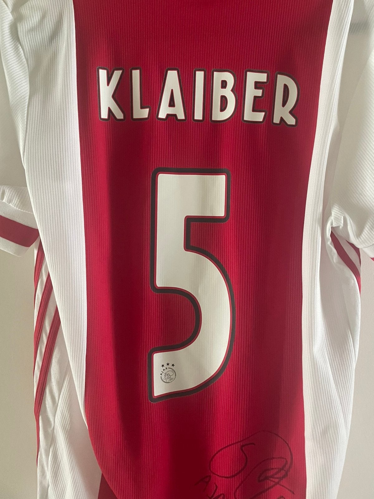 Ajax shirt Klaiber  Matchworn en gesigneerd, Ophalen of Verzenden, Zo goed als nieuw, Ajax, Shirt