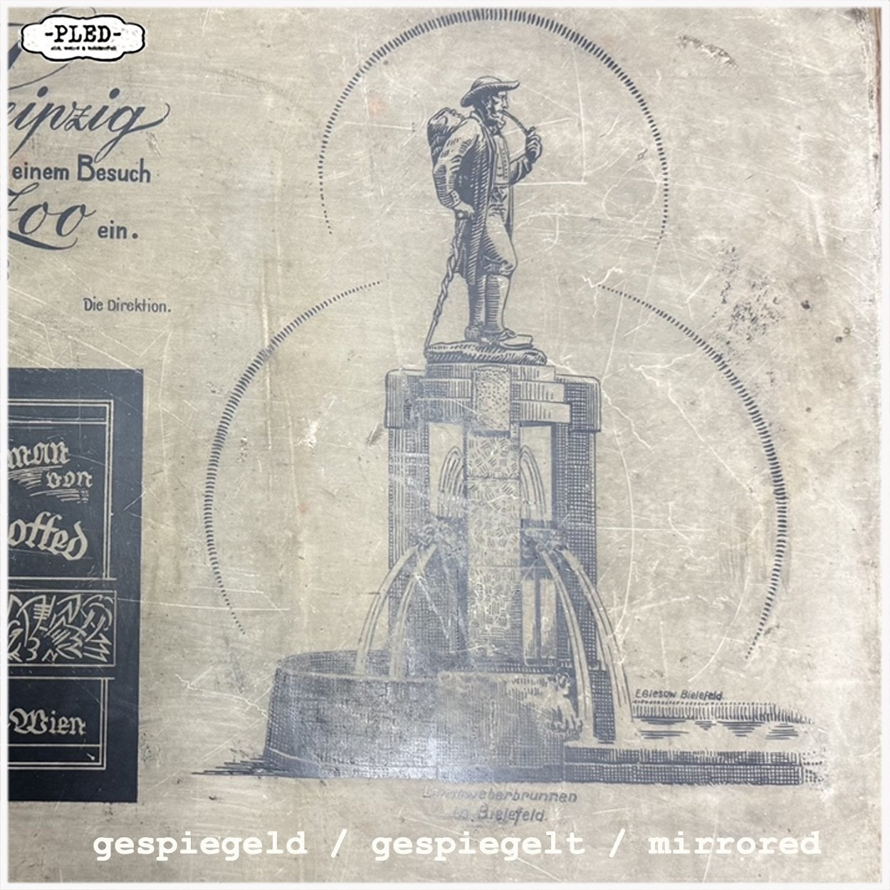 Oude druksteen uit 1946 / Leipzig Zoo / Bielefeld, Ophalen