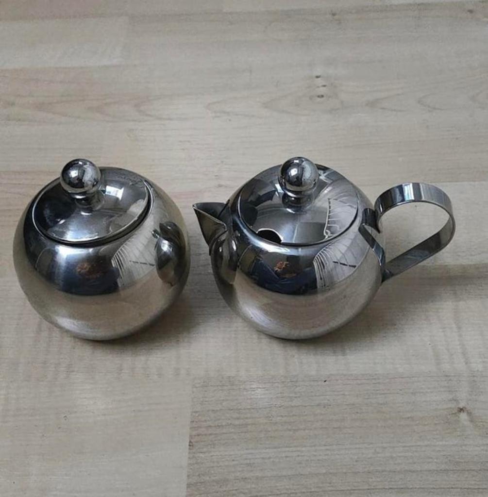 Nieuwe RVS potjes voor suiker en melk, Ophalen of Verzenden, Nieuw