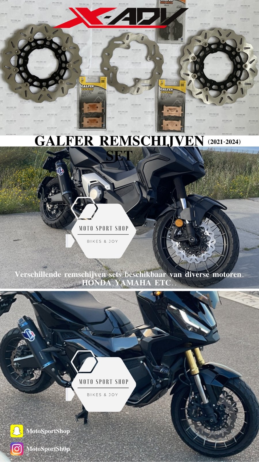 Honda X-ADV 750 Galfer remschijven set voor+achter, Ophalen, Nieuw, Honda