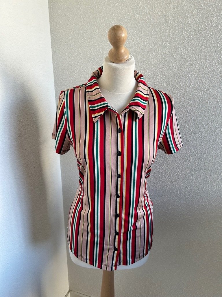 King Louie maat L gestreepte zomer top blouse 3138, Maat 42/44 (L), Ophalen of Verzenden, Zo goed als nieuw, King Louie