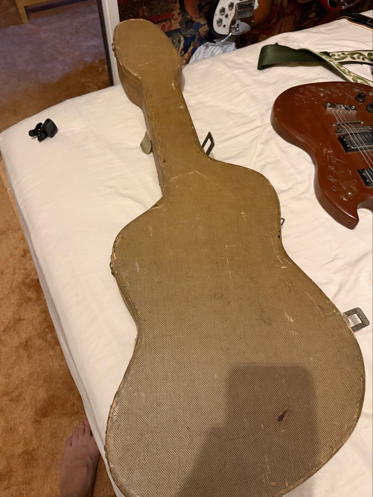 1963/64 Hofner 175 Galaxi - Felrood met Selmer Koffer, Ophalen of Verzenden, Gebruikt, Solid body, Overige merken