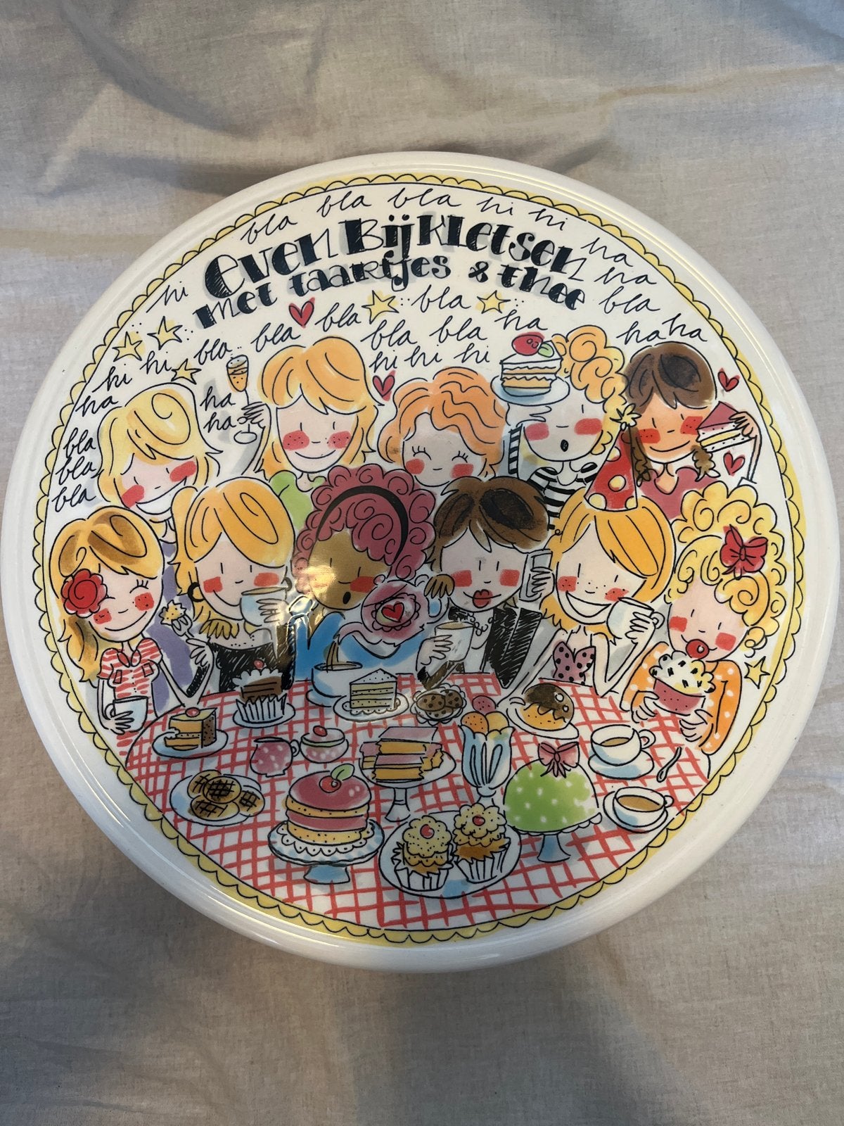 Grote etagère Blond Amsterdam, ‘Even Bijkletsen’, Huis en Inrichting, Woonaccessoires | Etagères, Ophalen of Verzenden, Zo goed als nieuw