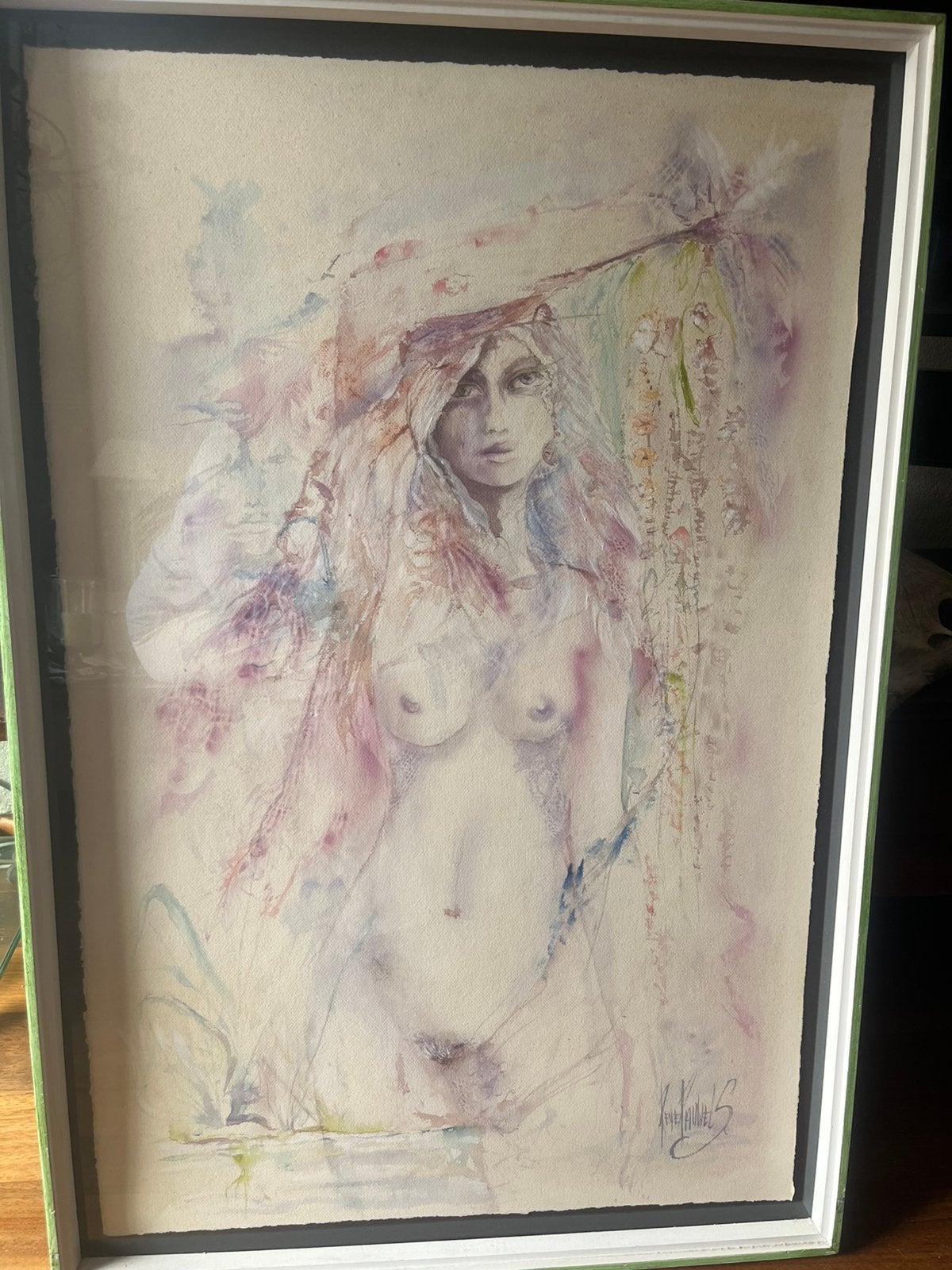 Aquarel Rene Pauwels 72/107 cm, Antiek en Kunst, Ophalen