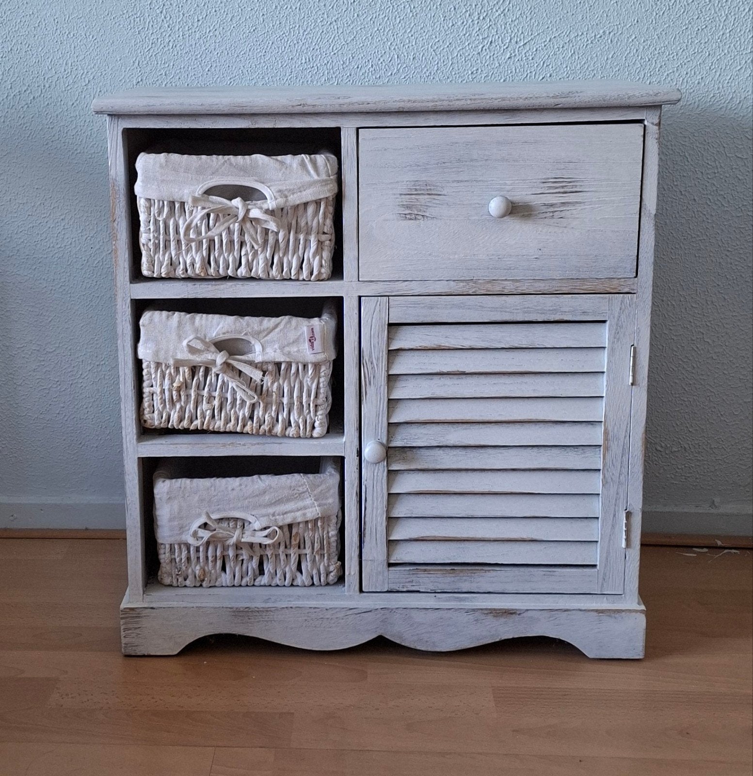 VIDAXL kastje met mandjes vintage look OPHALEN ENSCHEDE, Huis en Inrichting, Ophalen, 50 tot 100 cm, 3 of 4 laden, Minder dan 100 cm