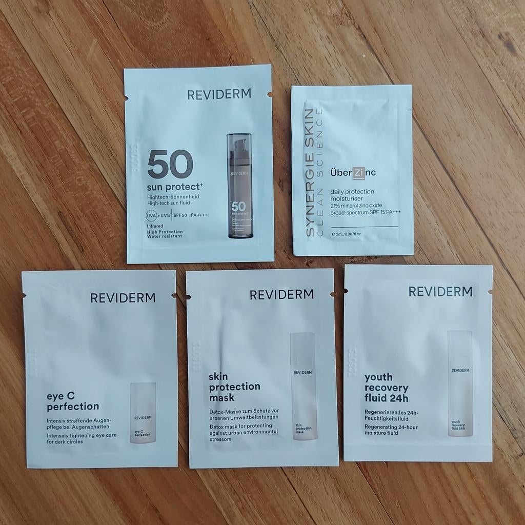 proefmonsters van Reviderm, zie beschrijving - samen:, Ophalen of Verzenden, Nieuw, Gehele gezicht, Verzorging