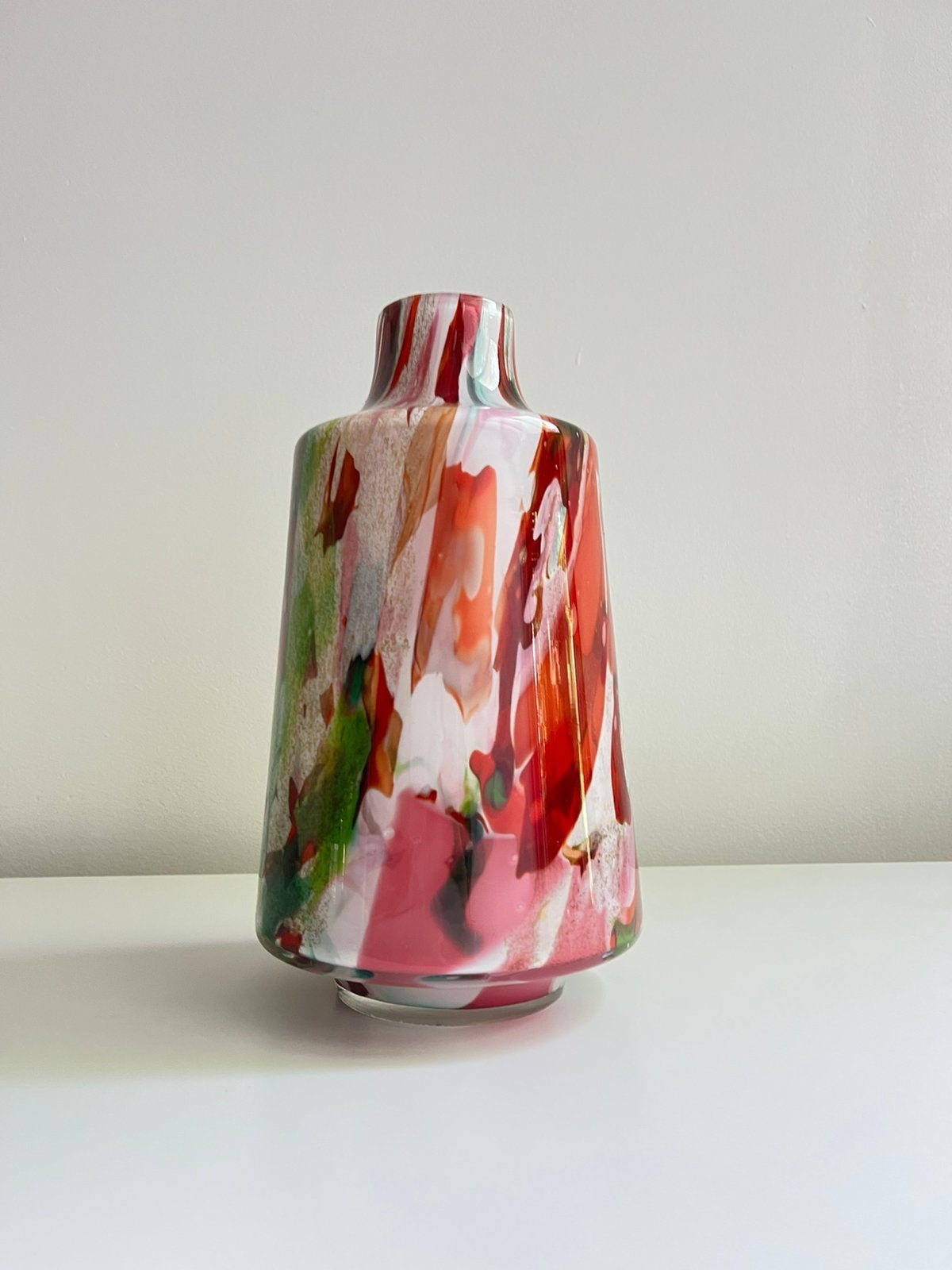 Fidrio kleurrijke glazen vaas, Meerkleurig, Ophalen, 24 cm, Glas