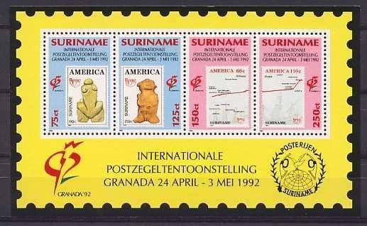Suriname 737 postfris Postzegeltentoonstelling Granada 1992, Ophalen of Verzenden, Postfris