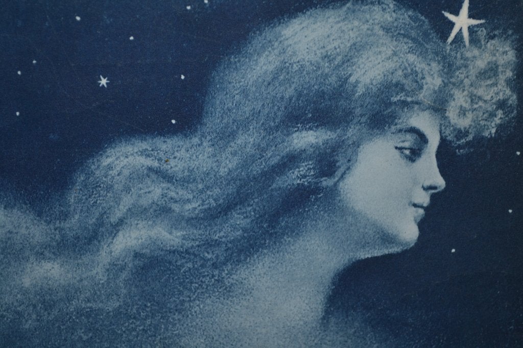 FRANKRIJK 1907 VROUW HEEL LANG HAAR MET STER, Ophalen of Verzenden, Voor 1920, Gelopen, Sterren en Beroemdheden
