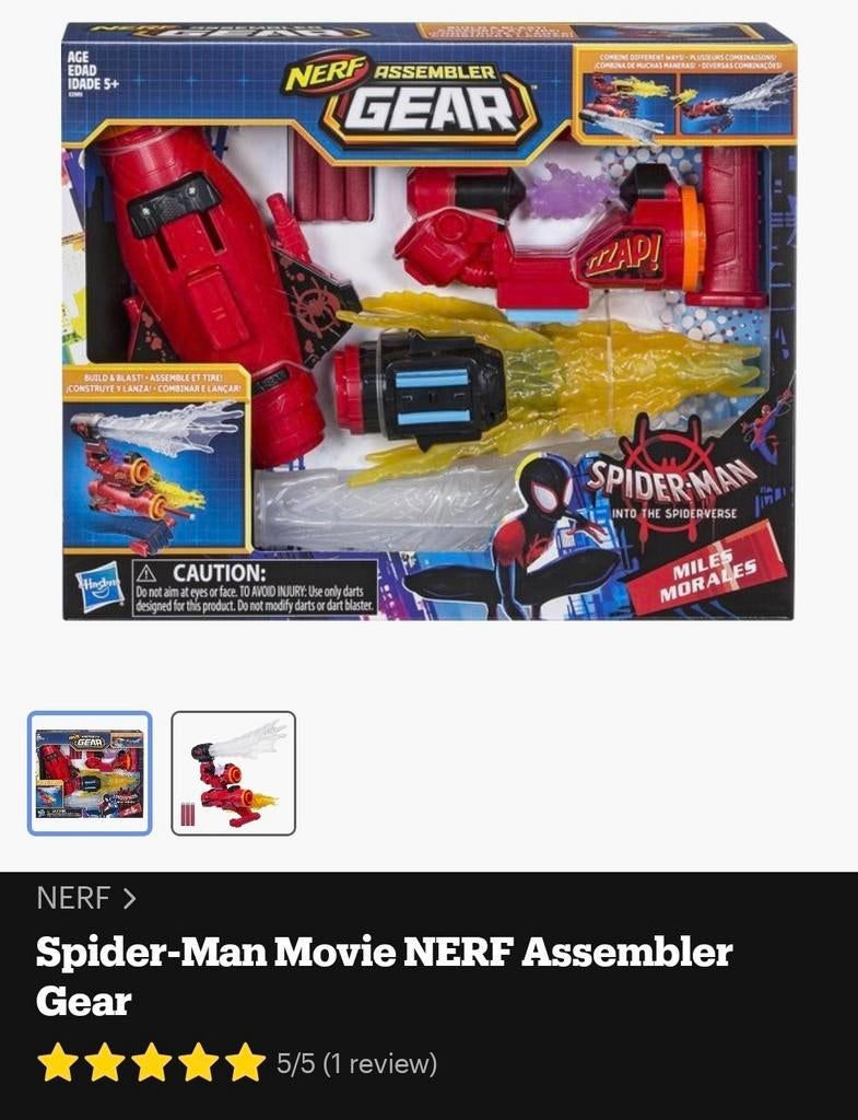 NERF Assembler Gear Spider-Man Miles Morales, Kinderen en Baby's, Speelgoed | Overig, Zo goed als nieuw, Jongen of Meisje, Ophalen of Verzenden
