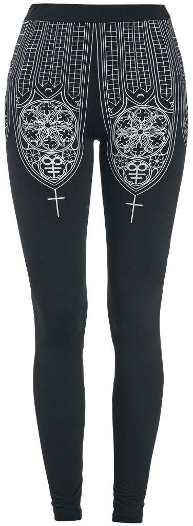 Gothicana by EMP zwarte Legging met detail Print maat M, Legging, Zwart, Nieuw, Ophalen of Verzenden