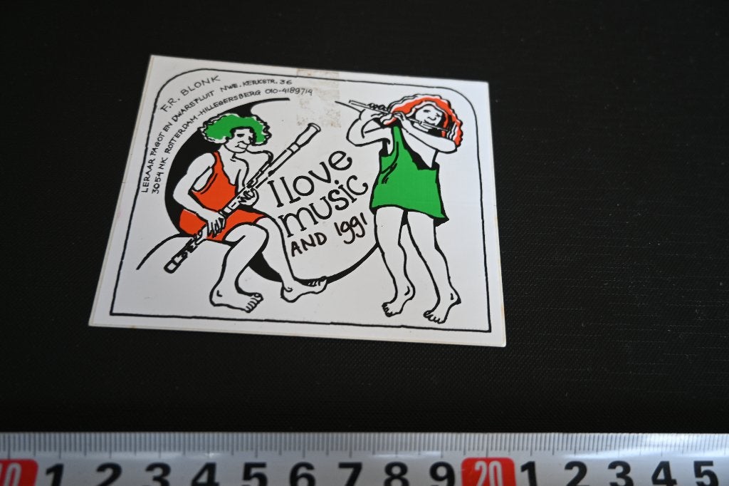 sticker Rotterdam Hillegersberg F.R. BLONK leraar Blokfluit, Ophalen, Zo goed als nieuw