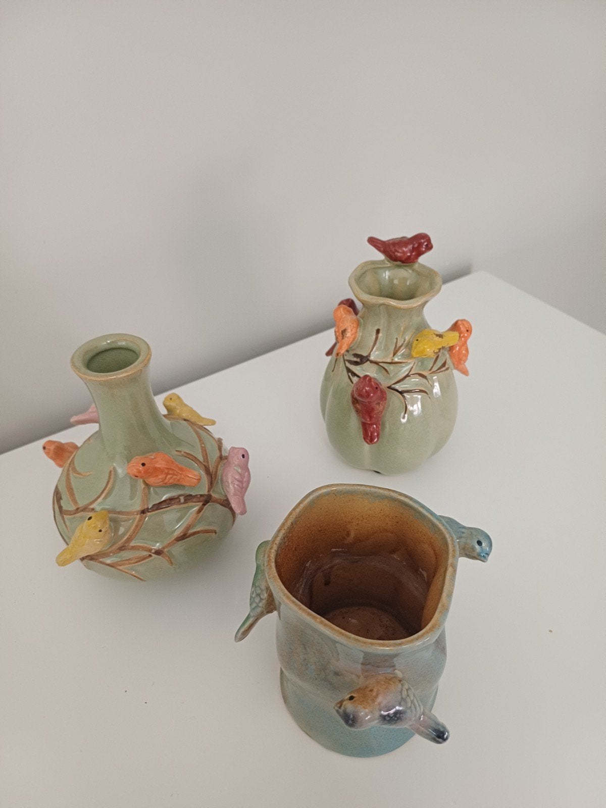 Set van 3 Daan Kromhout vaasjes met vogels, Ophalen