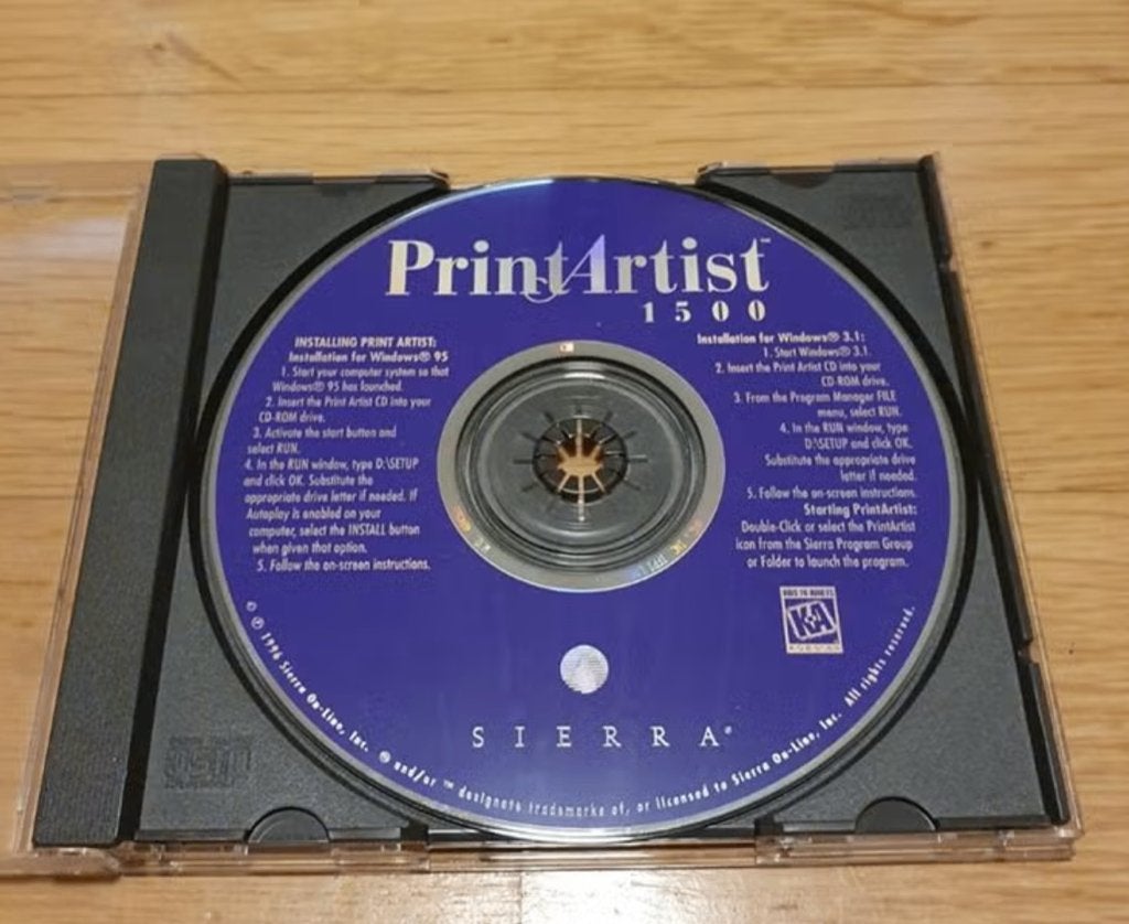 Print Artist 1500 voor Windows 95 (1996) - Sierra, Gebruikt, Overige genres, 1 speler, Ophalen of Verzenden