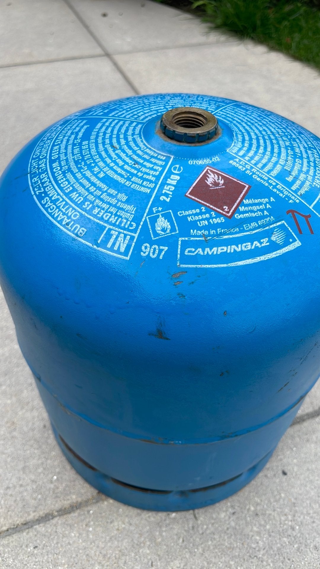 Campingaz 907 gasfles, Caravans en Kamperen, Ophalen, Gebruikt