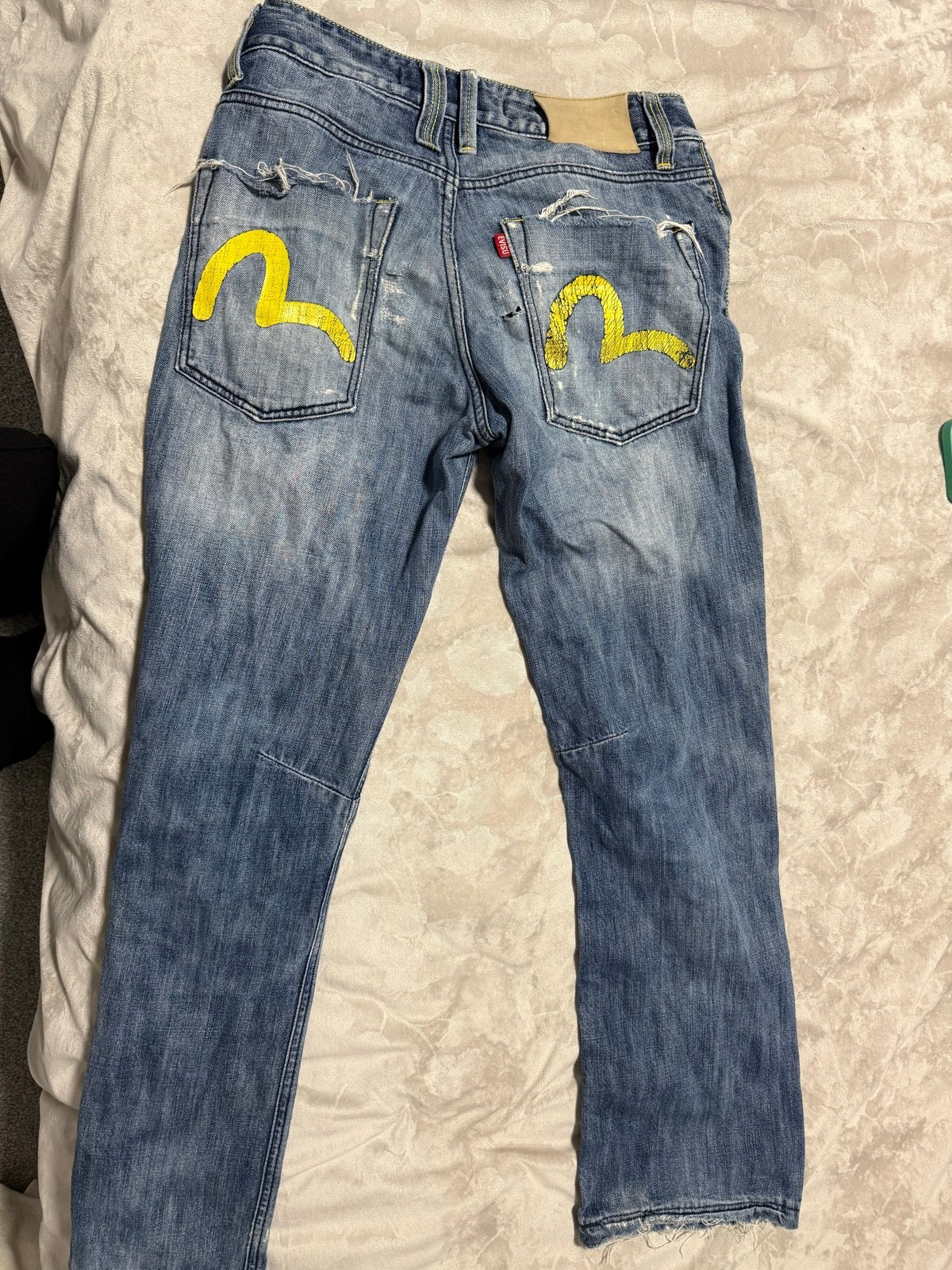 Evisu Jeans - Blauw, s, Kleding | Heren, Ophalen of Verzenden, Gedragen, Blauw, W32 (confectie 46) of kleiner