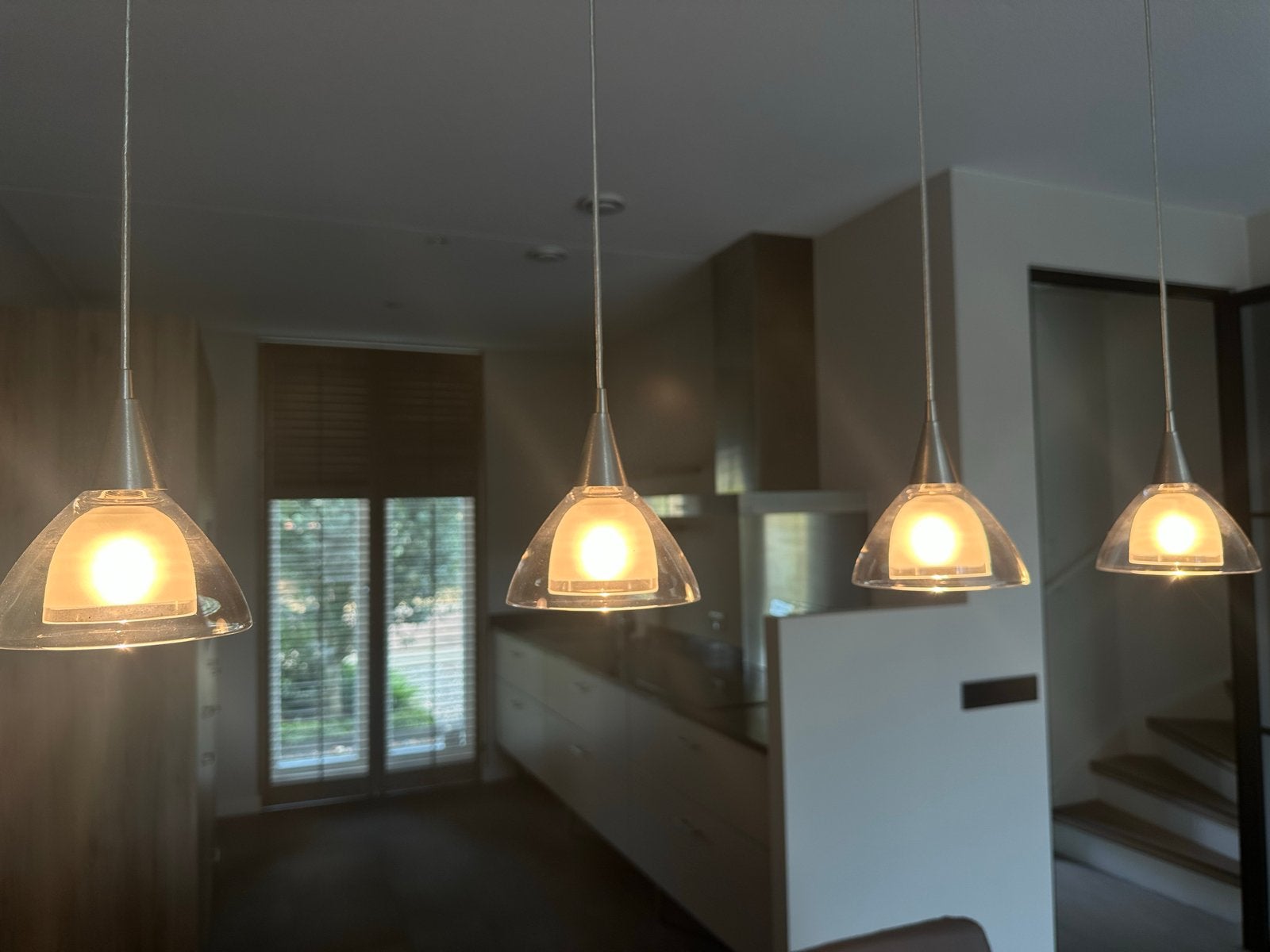 Masterlight Hanglamp Caterina nikkel 4-lichts, Ophalen, Zo goed als nieuw, Glas