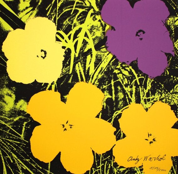 Andy Warhol Kleur Lithografie " Poppy Flowers Afb 4" Ges Gen, Antiek en Kunst, Gelimiteerde oplage, Ophalen of Verzenden, Lithografie