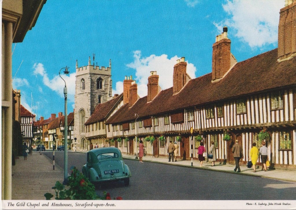 Engeland, Stratford Upon Avon met auto's Morris Minor, Ophalen of Verzenden, 1960 tot 1980, Ongelopen, Engeland