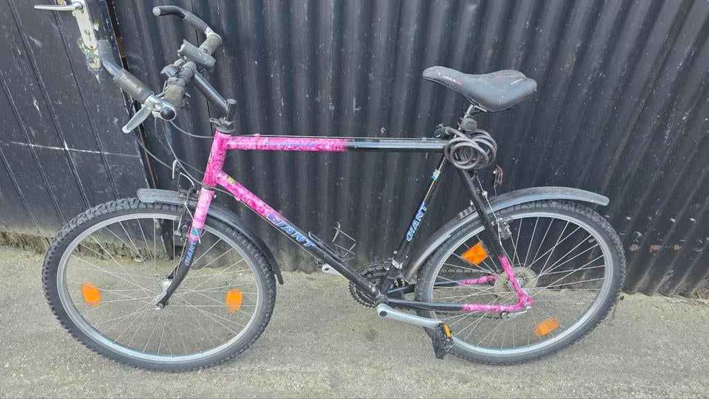 Retro Giant Mountainbike - Unieke Roze/Zwarte Kleurstelling, Fietsen en Brommers, Fietsen | Mountainbikes en ATB, Ophalen of Verzenden