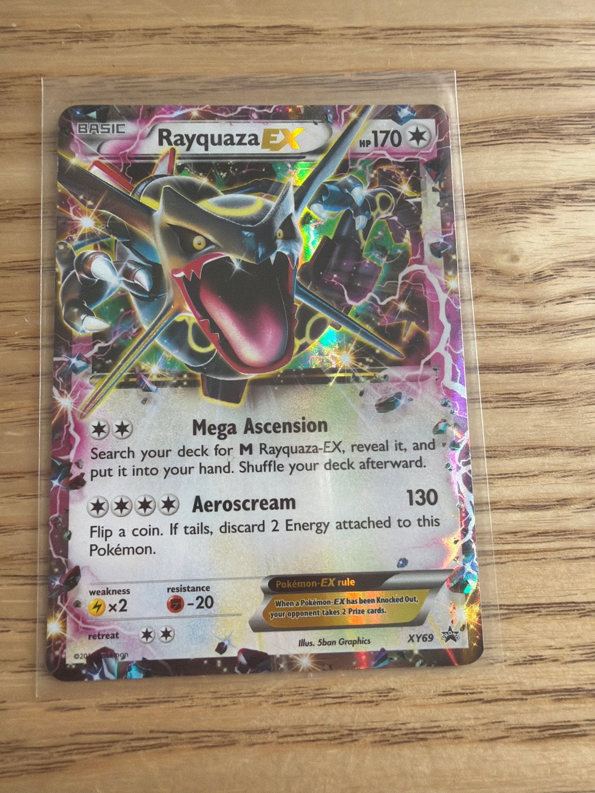 Pokémon TCG Rayquaza EX XY69 Full Art Foil Kaart, Ophalen of Verzenden, Zo goed als nieuw, Losse kaart, Foil