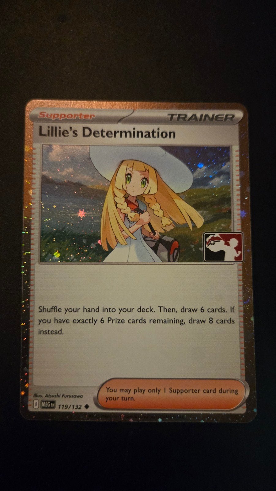 Pokémon Kaart: Lillie's Determination (Met Holo Play! Stamp), Verzenden, Zo goed als nieuw, Losse kaart, Foil