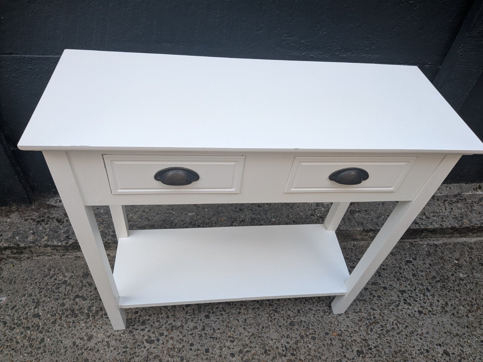 Witte sidetable met lades en plank -h 80 cm x br 80 cmx30 cm, Huis en Inrichting, Tafels | Sidetables, Ophalen, Gebruikt, 50 tot 100 cm