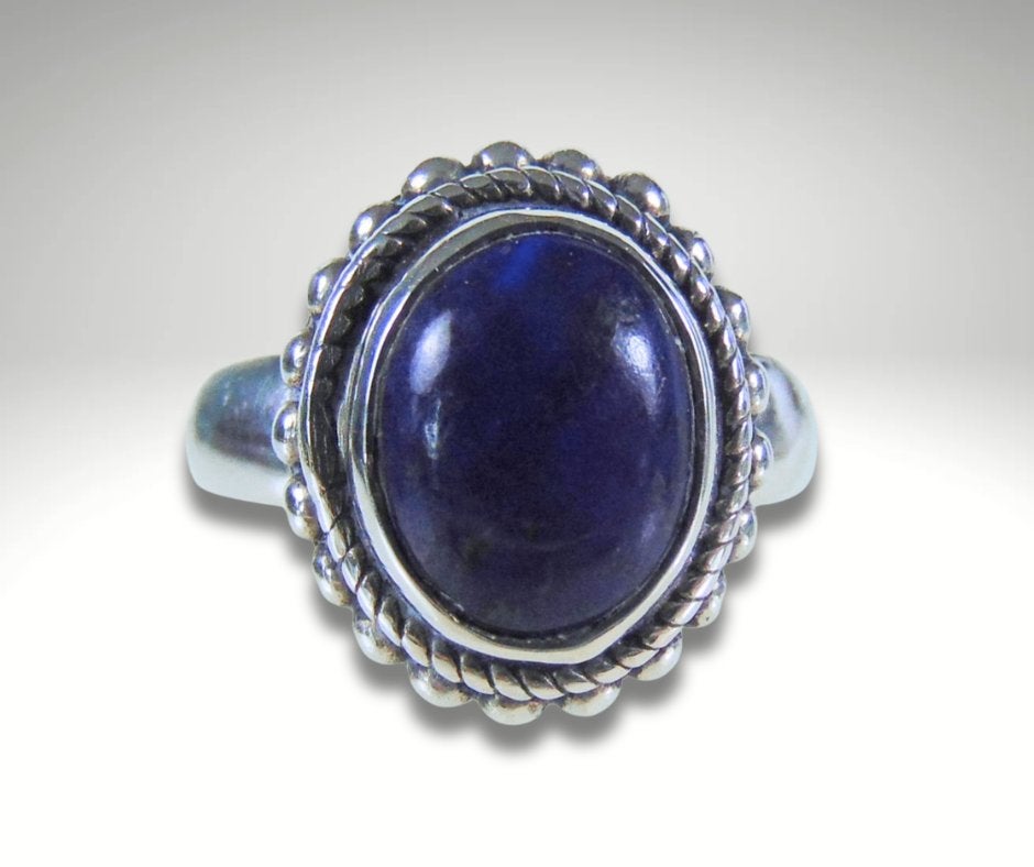 Nieuwe 925 zilveren LAPIS LAZULI ring M18,5!