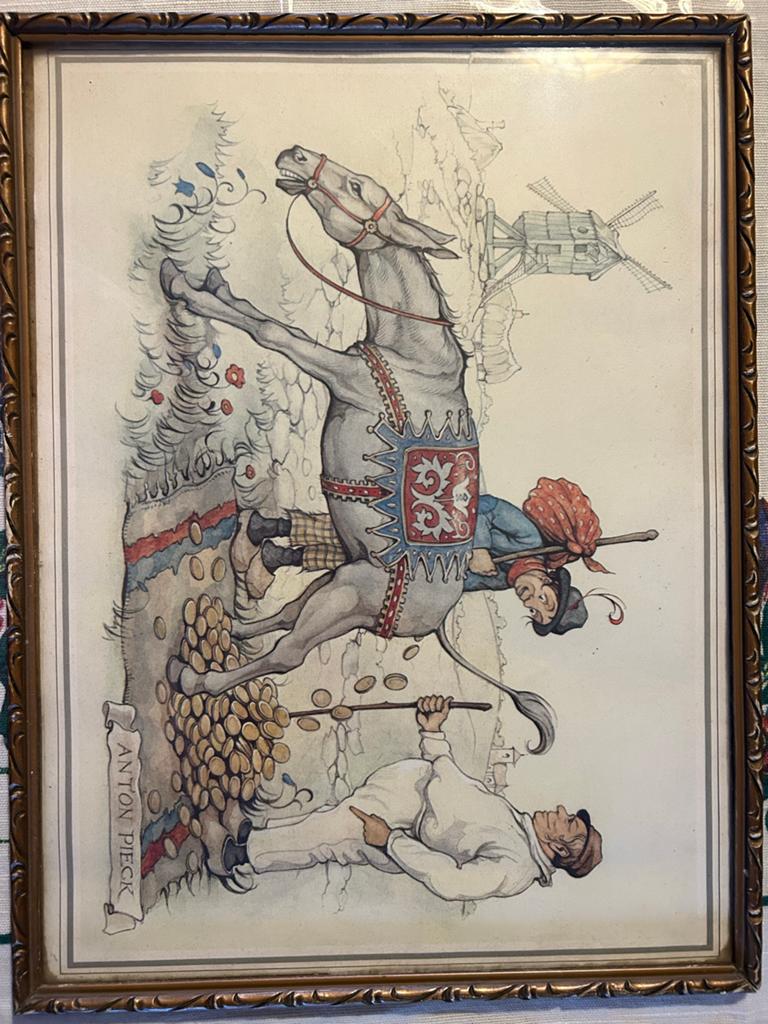 Efteling Ezeltje Strek Je Anton Pieck Prent 40x30cm, Verzamelen, Ophalen, Gebruikt, Overige typen