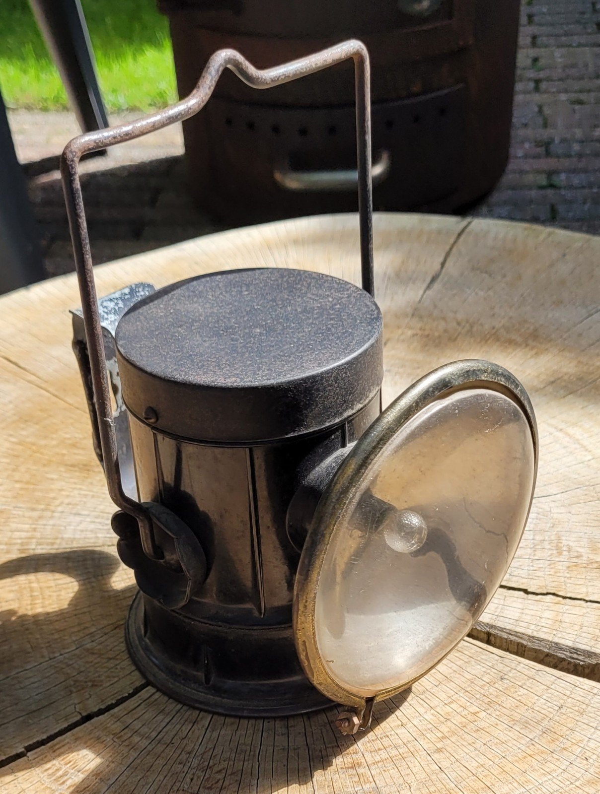 Antieke Spoorweglamp  Mijnwerkerslamp -  British Made, Antiek en Kunst, Ophalen of Verzenden