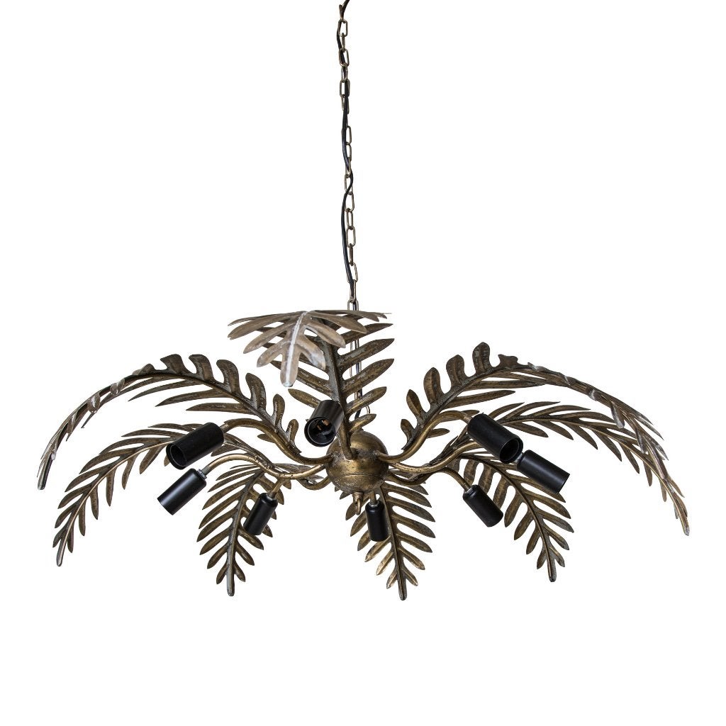 NIEUWE HANGLAMP GOUD METAAL PALM BLADEREN, Mediteriaans, Pietseweg 13A Oud Gastel, Nieuw, Metaal