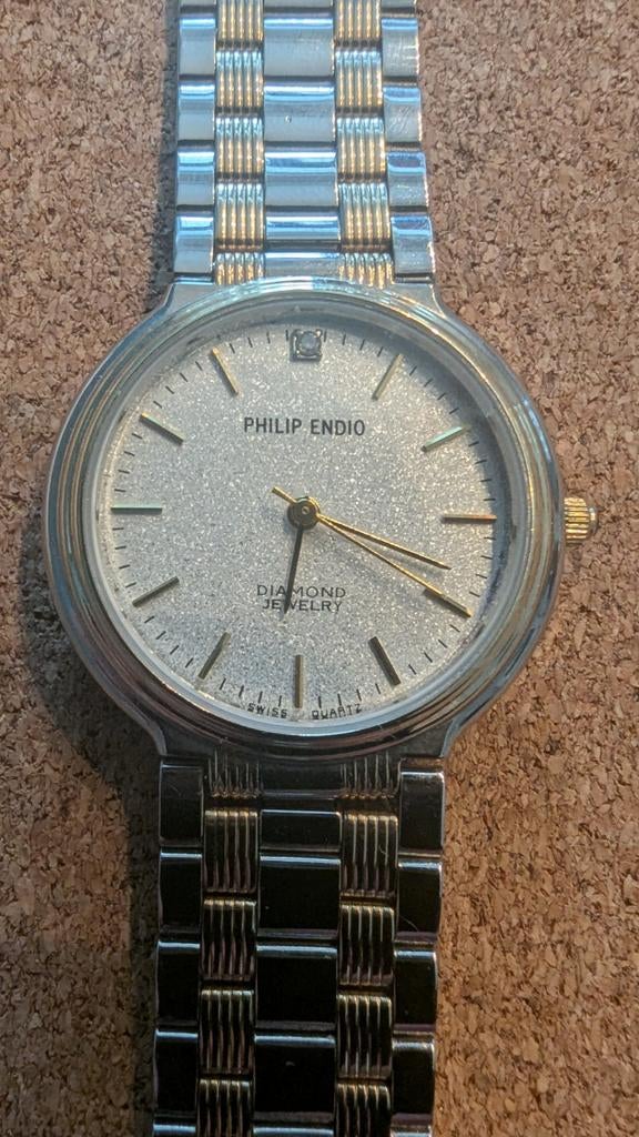 Vintage dames horloge Philip Endio met diamant, Overige merken, Polshorloge, Ophalen of Verzenden, Zo goed als nieuw