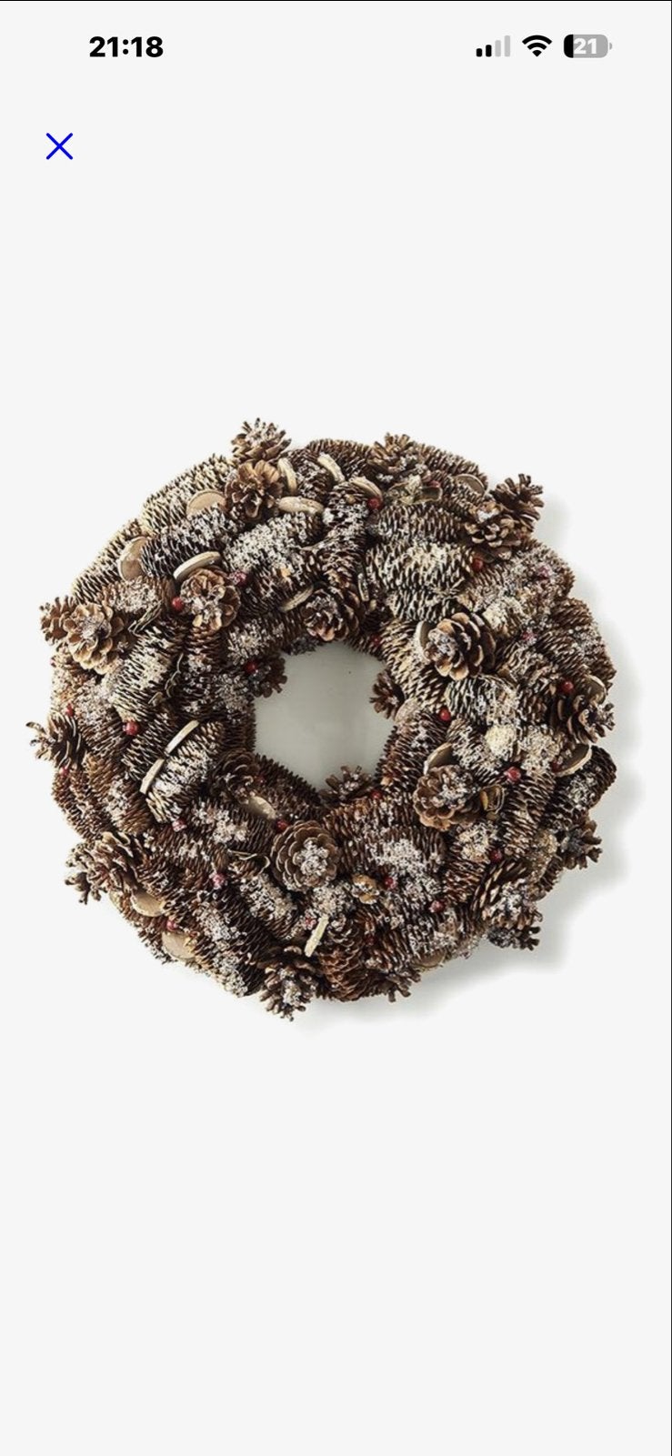 Riviera Maison pretty pincone wreath kerstkrans, Ophalen of Verzenden, Natuurlijk materiaal, Bruin, Landelijk