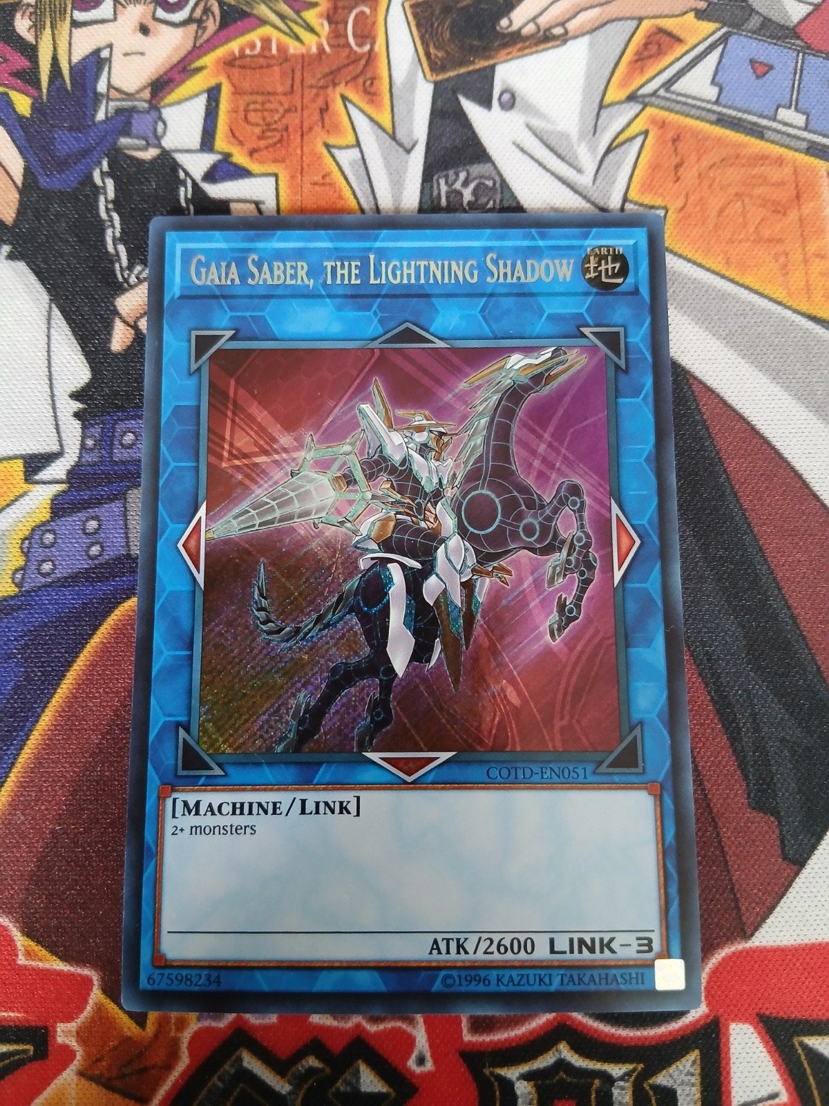 Gaia Saber the Lightning Shadow - Secret Rare COTD Yu-Gi-Oh, Ophalen of Verzenden, Zo goed als nieuw, Foil
