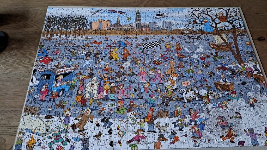 Groningse legpuzzel Scheuveltied 1000st, Ophalen of Verzenden, 500 t/m 1500 stukjes, Zo goed als nieuw, Legpuzzel