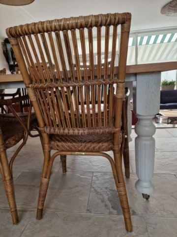 Eetkamertafel en stoelen te koop, Ophalen, Gebruikt, Universeel te plaatsen, 4 tot 6 stoelen