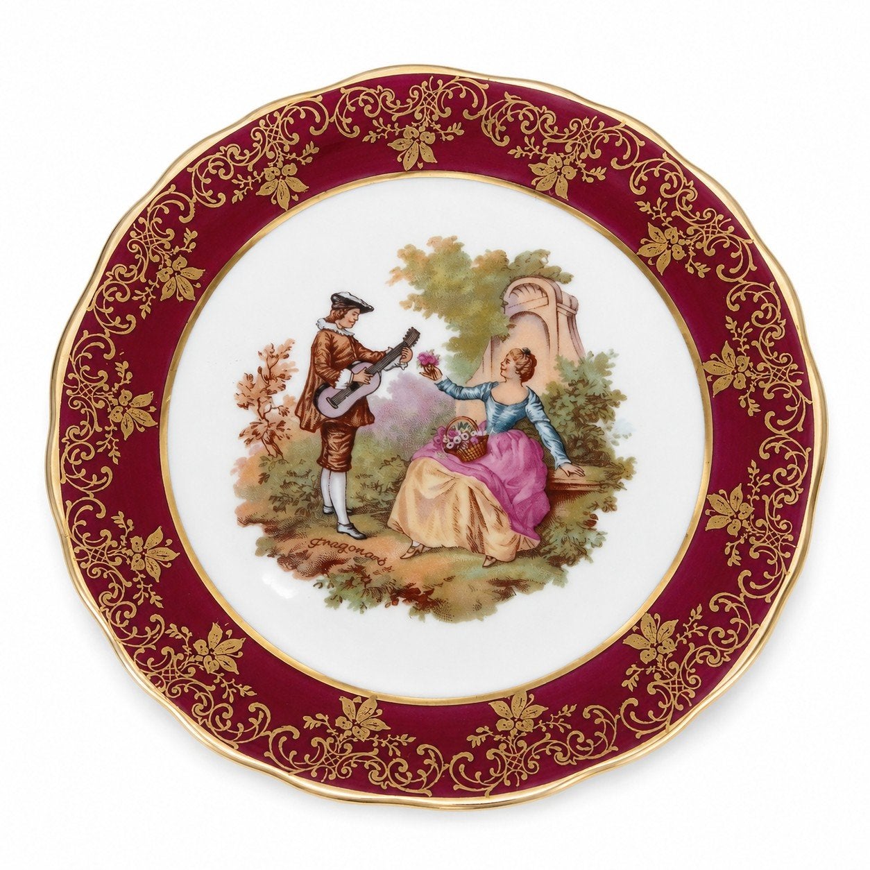 Vintage Limoges porseleinen bord 19 cm Fragonard Frankri, Ophalen of Verzenden