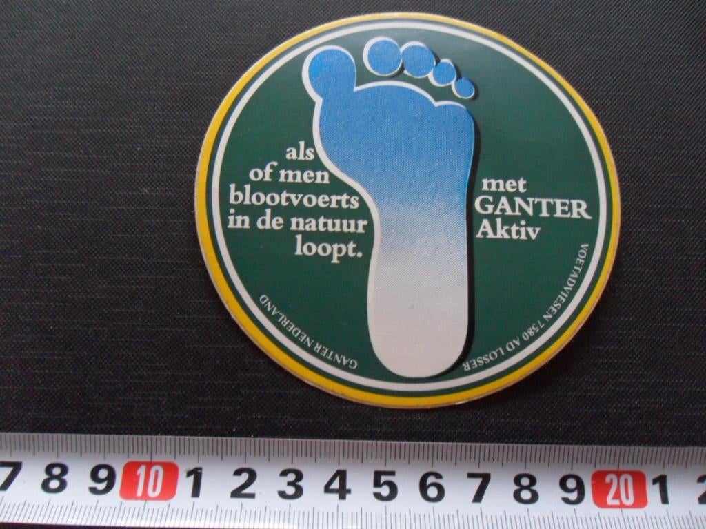 sticker GANTER Ativ als of men blootvoets in de natuur loopt, Ophalen, Zo goed als nieuw