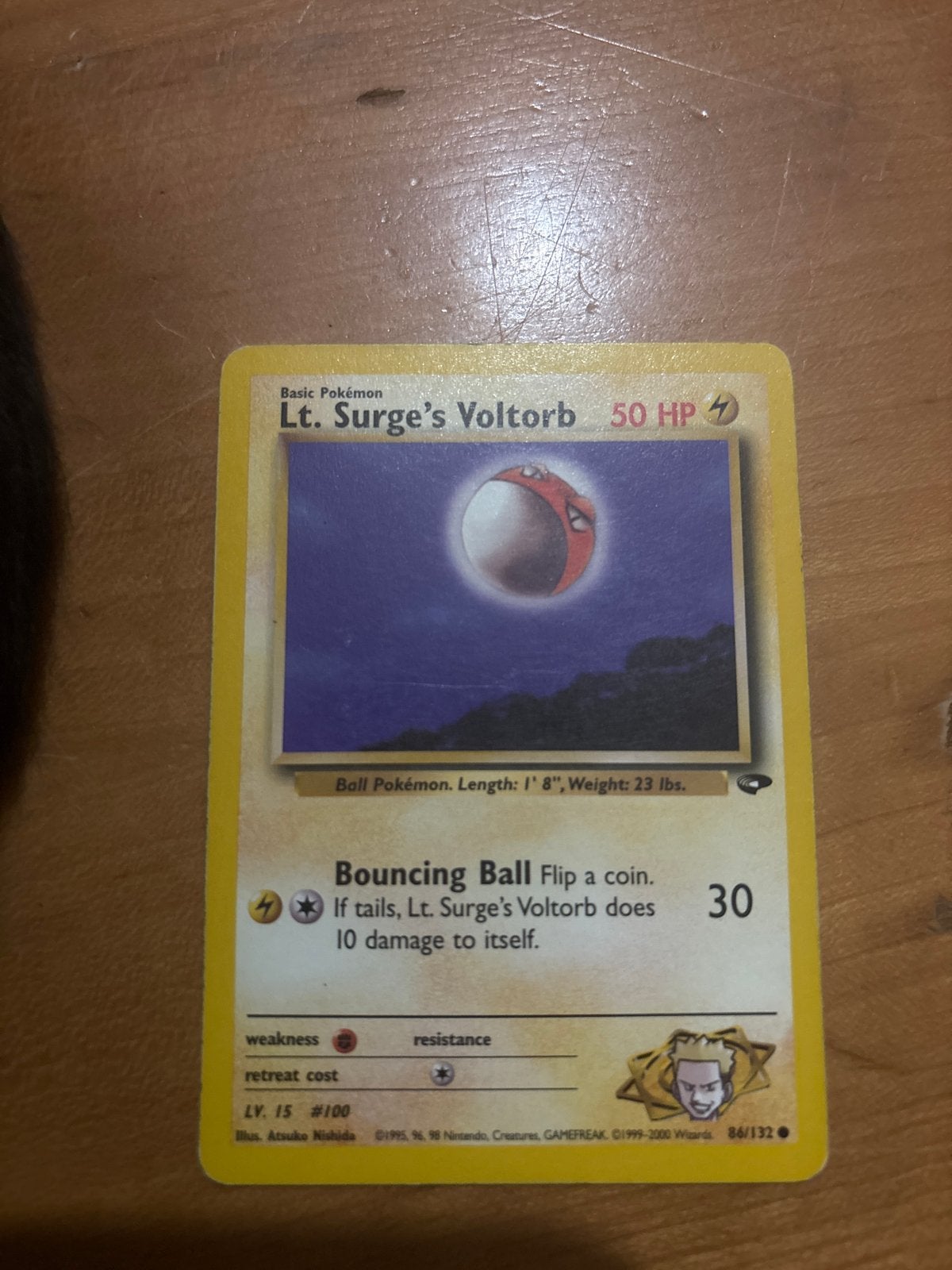 Pokémon Kaart: Lt. Surge's Voltorb (86/132), Ophalen of Verzenden, Gebruikt, Losse kaart