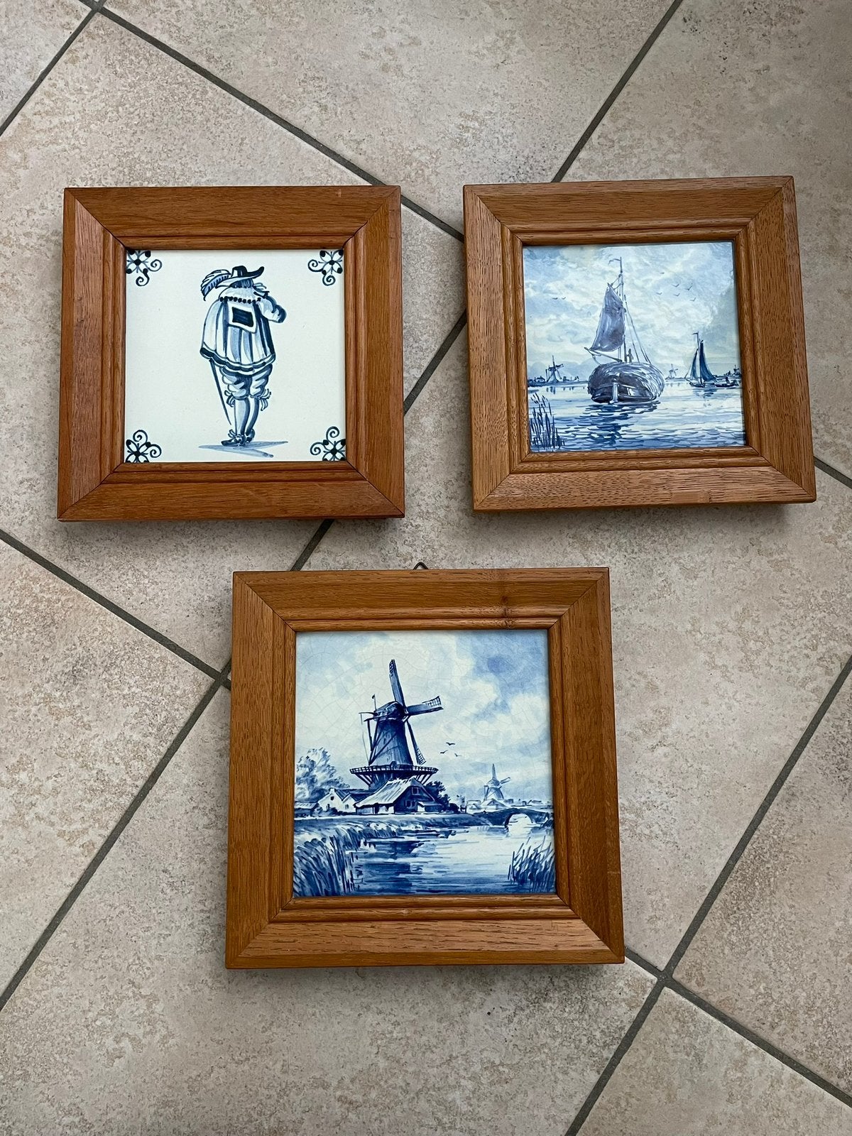 3x Delfts blauwe tegels, Ophalen of Verzenden