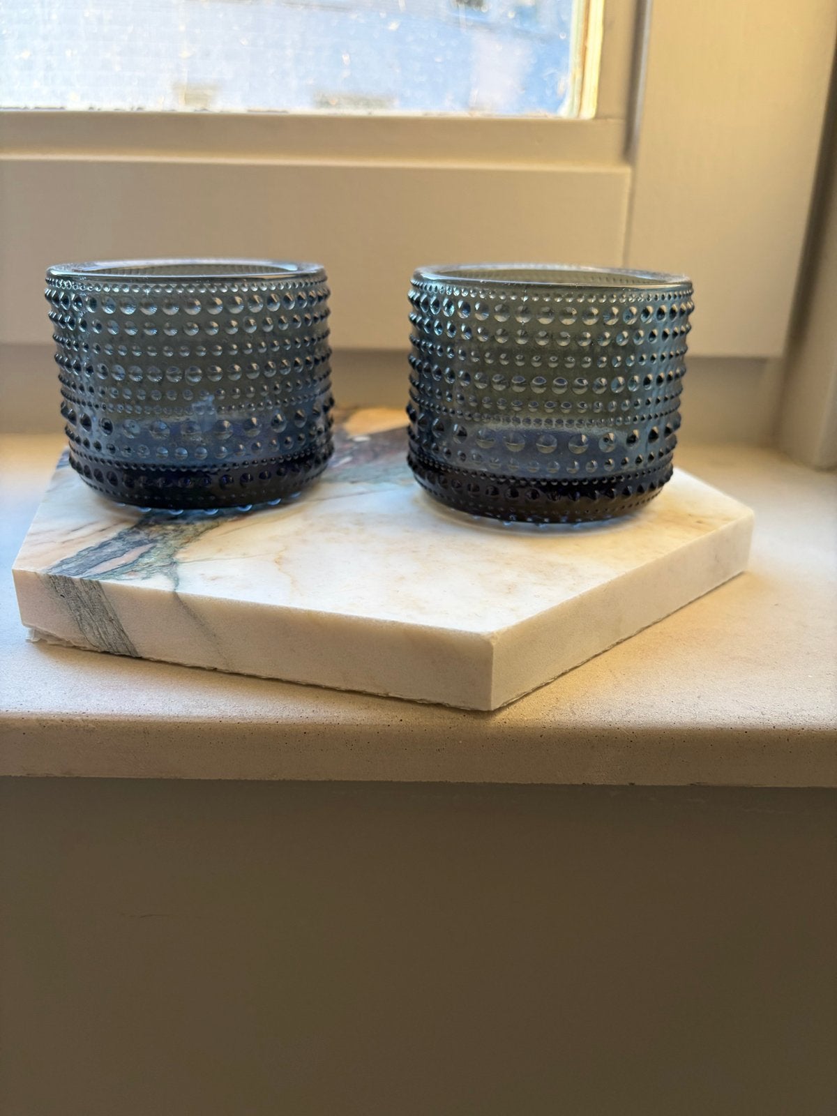 Iittala Kastehelmi waxinelichthouders - smoky grey, Waxinelichthouder, Ophalen of Verzenden, Grijs, Iittala